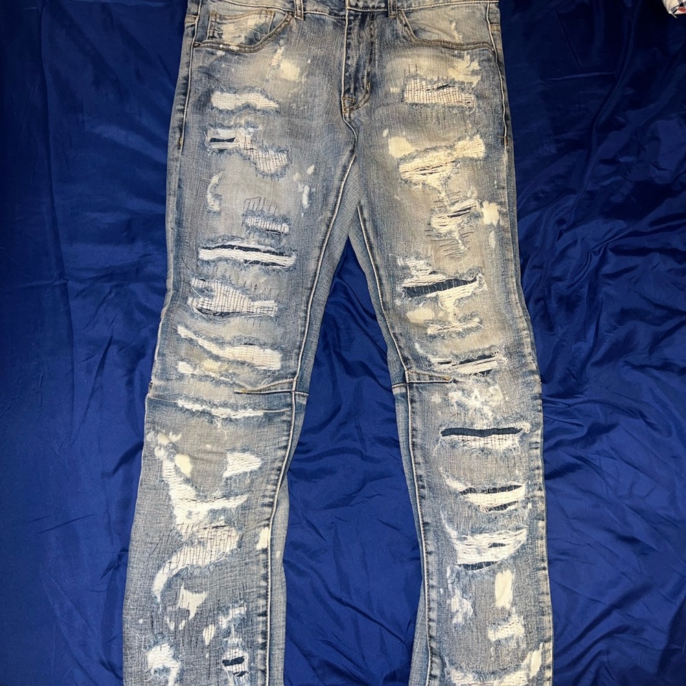 Smoke rise blue jeans